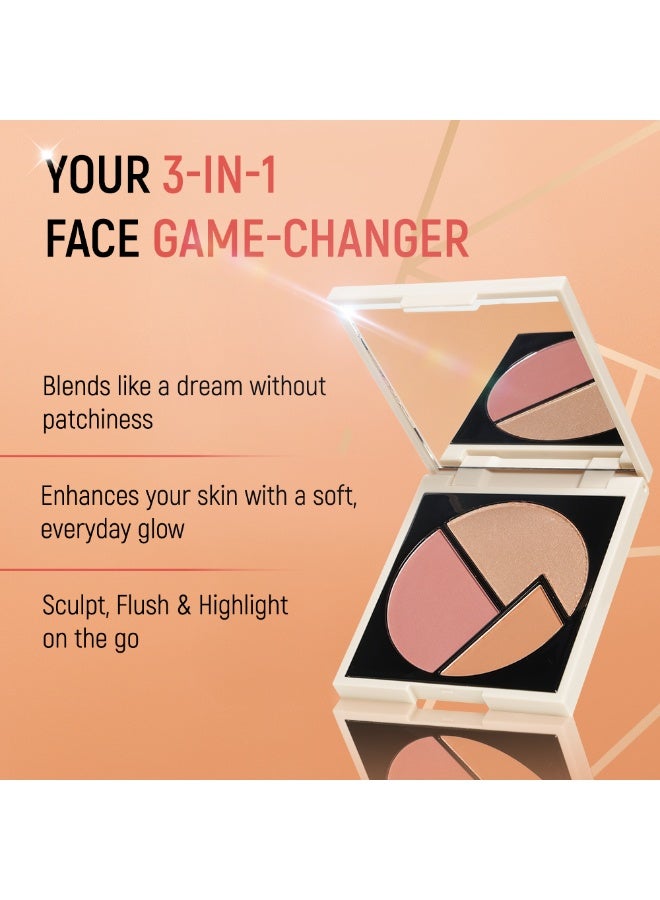 Character Trio Touch Bronze Blush-Highlight Palette - Image 4